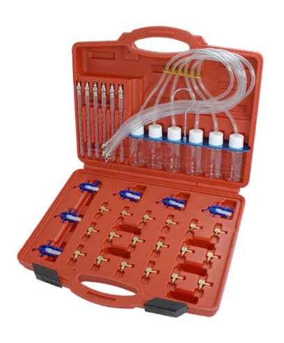 Kit Testeur Retour Injecteurs Diesel Rampe Commune 6 Cylindres – 24 Adaptateurs Bosch Denso Delphi Siemens + Adaptateur Ford Transit